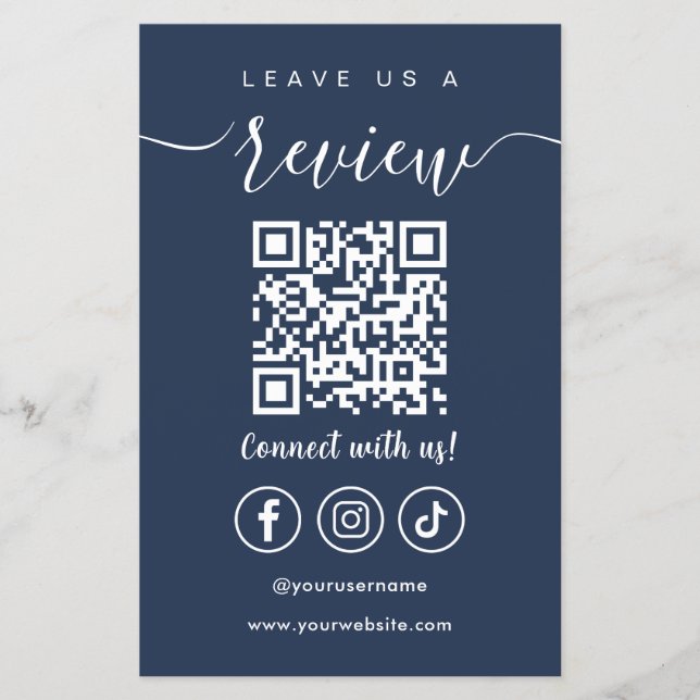 Flyer Déjanos Un Logo De Revisión Del Código Qr Para Med (Frente)