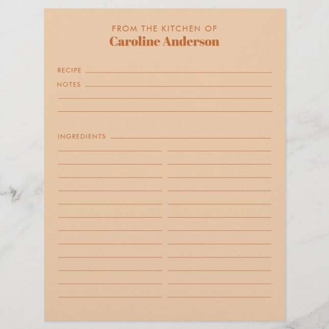 Flyer Del Personalizado de recetas de la cocina moderna  (Frente)