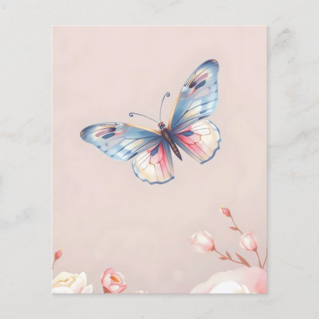 Flyer delicada mariposa pastel (Frente)