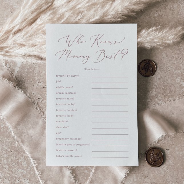 Flyer Delicado Rosa que conoce a mi mejor partida de tri (Delicate Rose Who Knows Mommy Best Trivia Game Flyer)