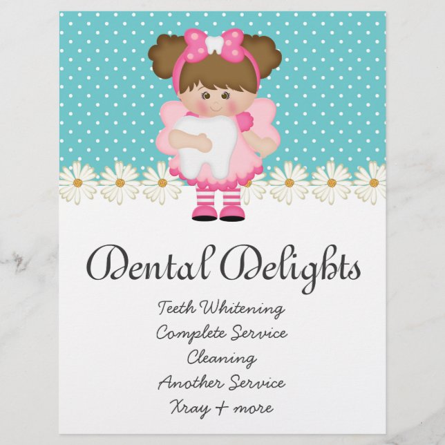 Flyer Dentabilidad dental Dentista Diente Hada Polka Dot (Frente)