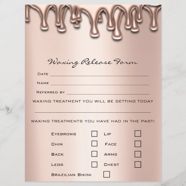 Flyer Depilación por vaciado Responsabilidad Exención de (Frente)