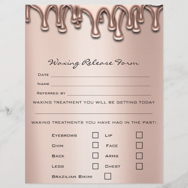 Flyer Depilación por vaciado Responsabilidad Exención de (Frente)