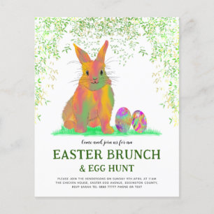 Flyer Desayuno de búsqueda de huevos de Pascua Conejito 