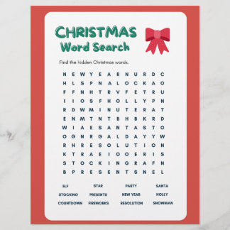 Flyer descripción Navidades palabra búsqueda y respuesta