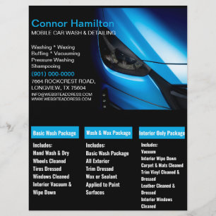 Flyer Desencadenador elegante de coche móvil azul negro