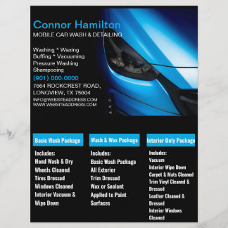 Flyer Desencadenador elegante de coche móvil azul negro