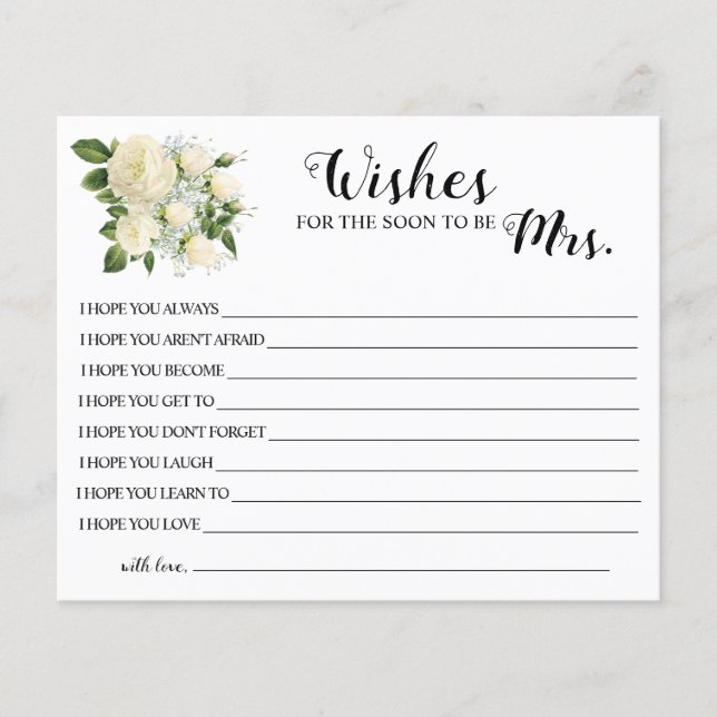 Flyer Deseo que pronto sea la tarjeta de ducha de novia (Frente)