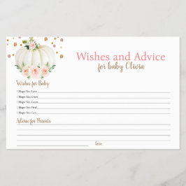 Flyer Deseos de calabaza y Juego de Baby Shower de conse