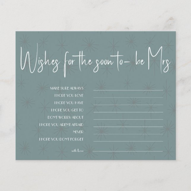 Flyer Deseos de la futura tarjeta de ducha nupcial F (Frente)