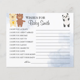 Flyer Deseos de la tarjeta de ducha para bebés de Recién