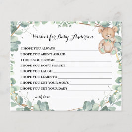 Flyer Deseos de ser pronto mamá osos duchas verdes