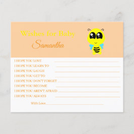 Flyer Deseos de un bebé, abeja, tarjeta de ducha para be