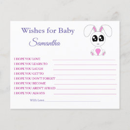 Flyer Deseos de un bebé, Conejo, tarjeta de ducha para b