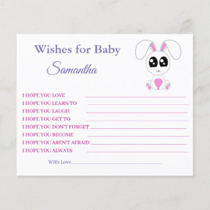 Flyer Deseos de un bebé, Conejo, tarjeta de ducha para b