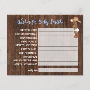 Flyer Deseos para la tarjeta de Baby Shower Baby AA Cowb