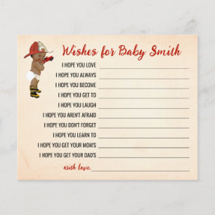 Flyer Deseos para la tarjeta de Baby Shower Baby AA Fire