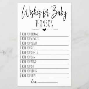 Flyer Deseos Para Tarjeta De Bebe