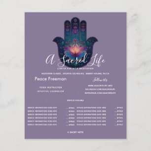 Flyer Despertar del Loto Diseño de Mano Hamsa