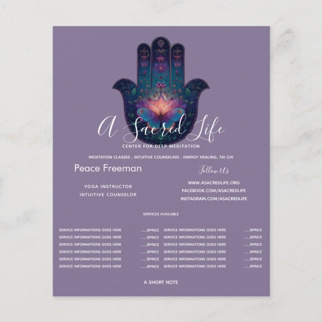 Flyer Despertar del Loto | Diseño de Mano Hamsa (Frente)