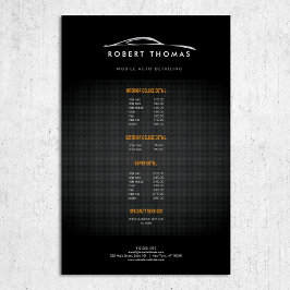 FLYER DETALLE DE AUTO NEGRO, REPARACIÓN AUTOMÁTICA DE VO