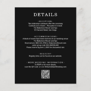 Flyer Detalles de Boda con Código QR Presupuesto en Blan