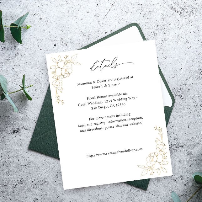 Flyer Detalles de floración en línea de oro de presupues (Subido por el creador)