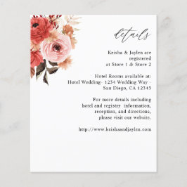 Flyer Detalles de floral rosa y rosa rojo