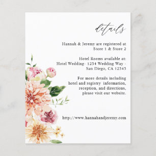 Flyer Detalles de floral y vegetación rosada y rosa de p