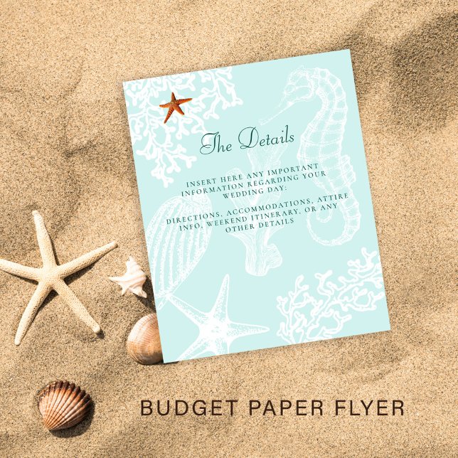 Flyer Detalles de la boda del destino de la playa de pre (Subido por el creador)
