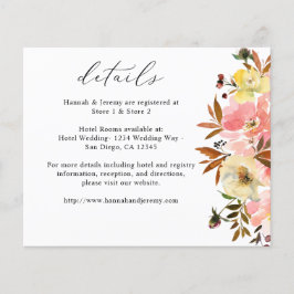 Flyer Detalles de la flor amarilla y rosa de los dulces