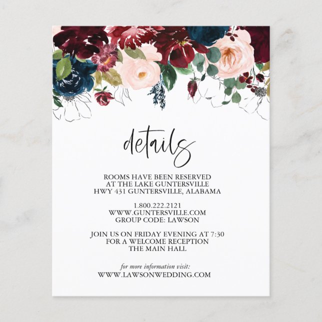 Flyer Detalles de la Floral de Invierno | Presupuesto (Frente)