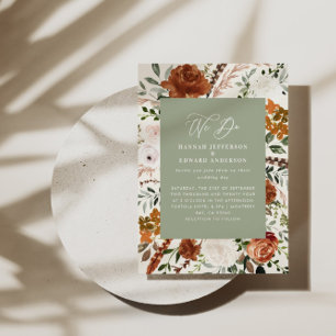 Flyer Detalles de la invitación de boda botánica verde s
