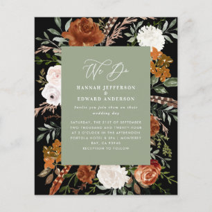 Flyer Detalles de la invitación de boda botánica verde s
