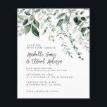 Flyer Detalles del Boda de presupuesto eucalipto, moda d<br><div class="desc">Elegantes invitaciones de boda y detalles invitan al fiesta de jardín moderno y minimalista. Diseño botánico contemporáneo sencillo.</div>