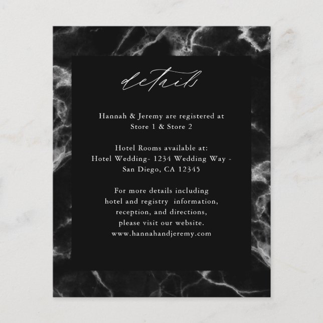 Flyer Detalles del Mármol Negro presupuestado 2 (Frente)