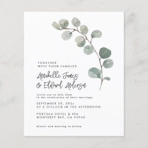 Flyer Detalles elegantes del eucalipto Boda, moda de inv