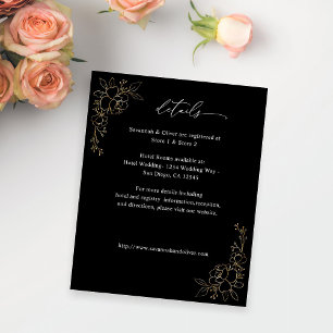 Flyer Detalles florales en línea sobre el oro presupuest