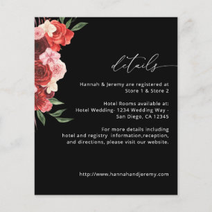 Flyer Detalles florales rojos del presupuesto - Negro VH