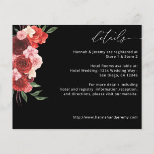 Flyer Detalles Florales Rojos Presupuesto - Negro