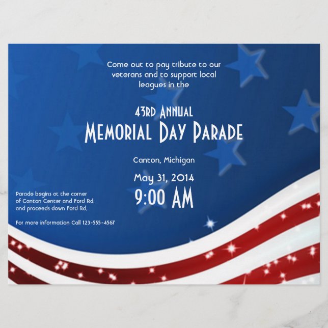 Flyer Día conmemorativo de la bandera estrellada (Frente)