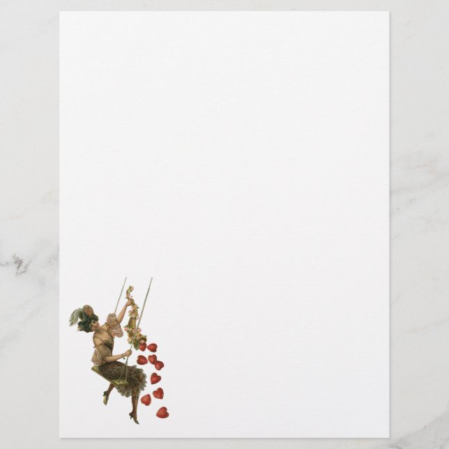 Flyer Día de San Valentín Victoriano Antiguo, Dama en un (Frente)