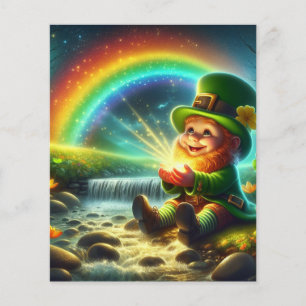 Flyer Día del Arcoiris Oro de Leprechaun Lucky