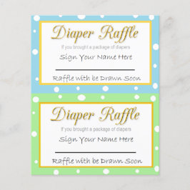 Flyer Diaper Raffle Baby Shower Game Blue and Green