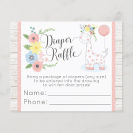 Flyer Diaper Raffle Giraffe Tarjeta de entrada de juego