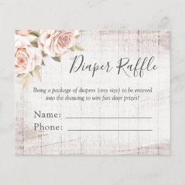 Flyer Diaper Raffle Rustic Rosas Baby Shower Entry Card