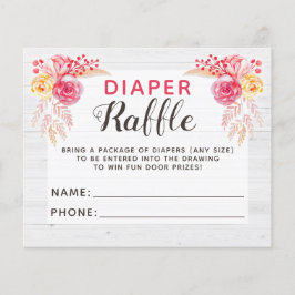 Flyer Diaper Raffle Shabby Chic Rustic Juego de Baby Sho