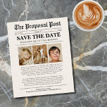 Flyer Diario Boda Funny De Presupuesto Salva La Fecha<br><div class="desc">Nuestro Diario Boda Salven el volante de citas, con un presupuesto divertido, es un diseño encantador y desenfadado que capta la esencia de un periódico vintage con un toque humorístico, a la vez que es amigable con el presupuesto. Con titulares ingeniosos, gráficos juguetones y amplio espacio para sus detalles esenciales,...</div>