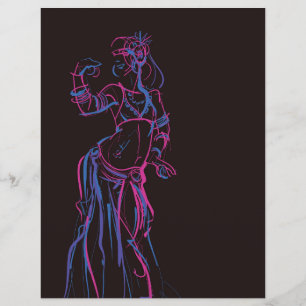 Flyer Dibujo de gesto de bailarina de fusión tribal