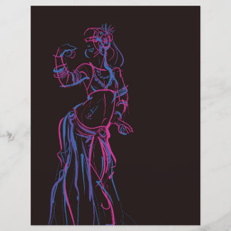 Flyer Dibujo de gesto de bailarina de fusión tribal